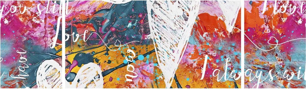 Obraz - Serce na abstrakcyjnym tle (170x50 cm)