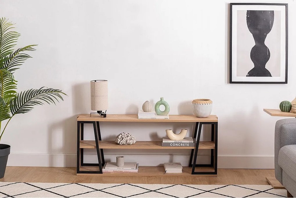 Stojak pod telewizor – 123,6 cm x 30 cm x 48,6 cm – Czarny i szafirowy – Płyta wiórowa