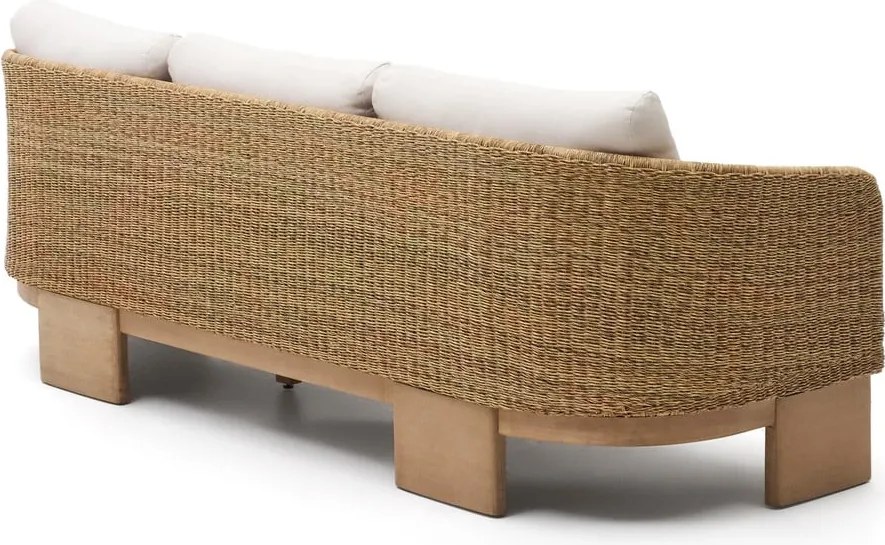Beżowo-naturalny sofa ogrodowa z imitacji rattanu Xoriguer – Kave Home