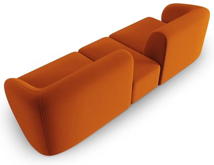 Aksamitna sofa w kolorze terakoty 246 cm Paolo – Milo Casa