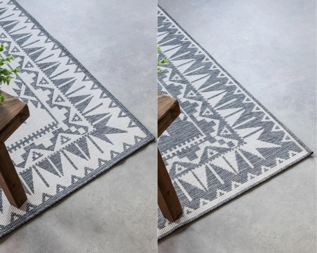 Dywan dwustronny zewnętrzny Gemini szaro-kremowy 80 cm x 150 cm