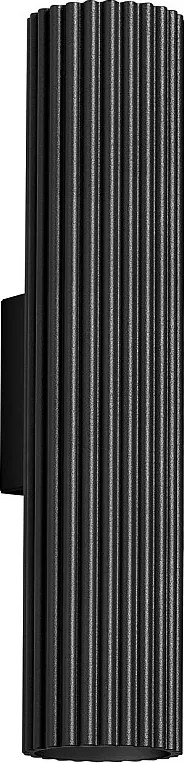 Lampa Ścienna Minimalistyczny Karbon, Aluminium - 2 Źródło - L.6.5 X H.30 Cm - Czarny