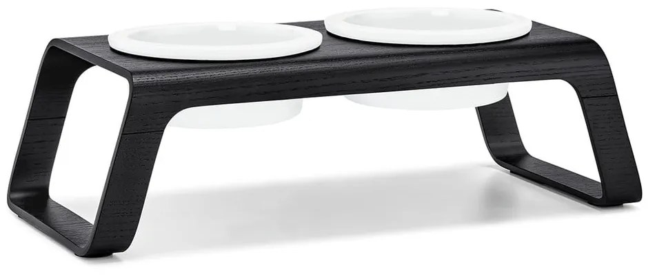 Zestaw misek ze stojakiem dla psów Desco Ash Black Stained M – MiaCara