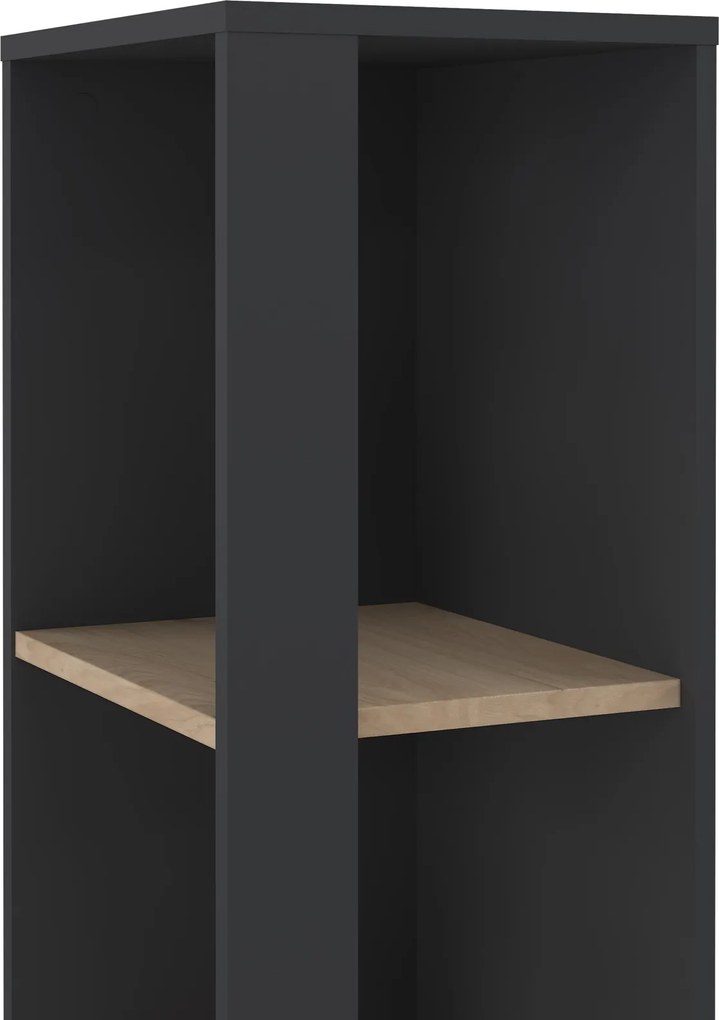 Wąski regał biurowy słupek 4 półki Sign 40 jackson hickory/szary mat