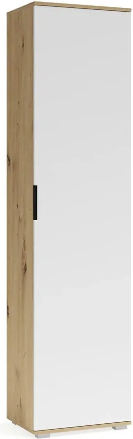 Szafa wąska dąb artisan + biała L5-R91