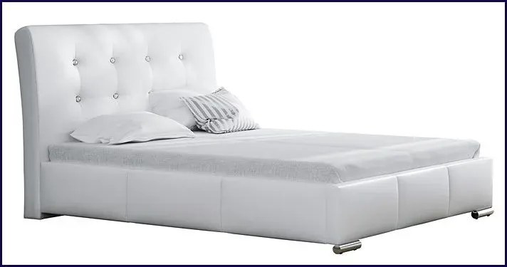 Łóżko tapicerowane glamour Helik 140x200 - 44 kolory