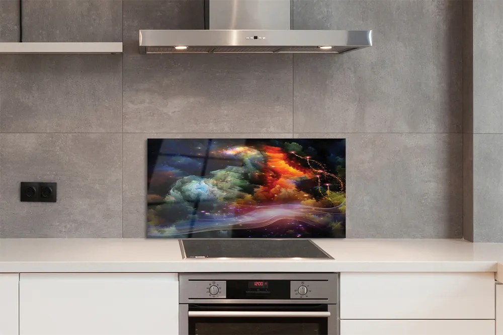 Panel szklany do Kuchni Futurystyczna Wizja Przestrzeni