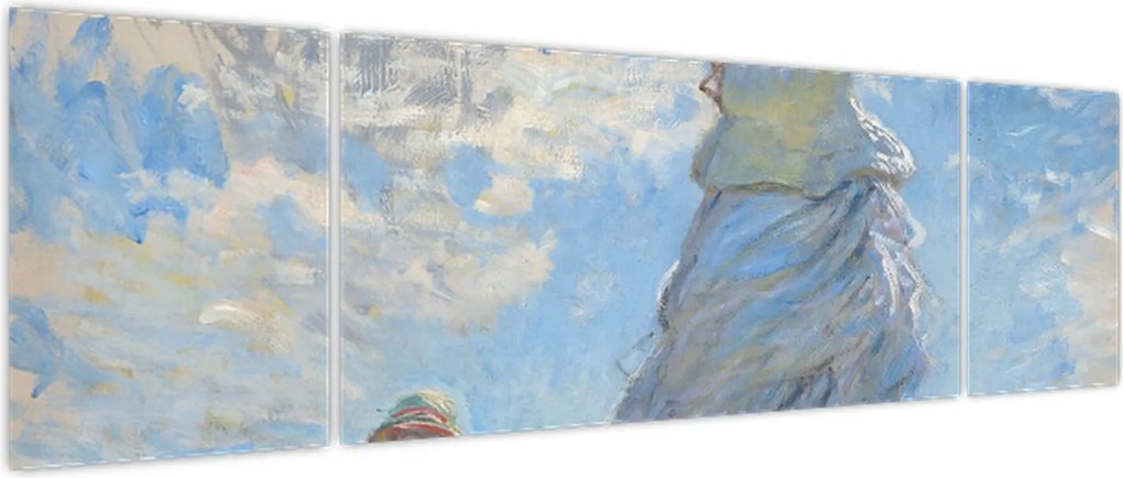 Obraz - Claude Monet, Woman with a Parasol - Madame Monet and Her Son, reprodukcje (170x50 cm)