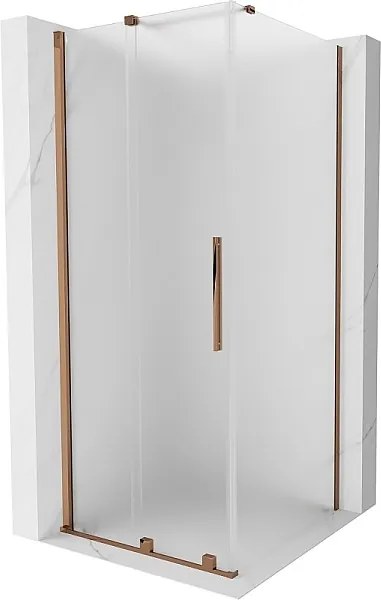 Mexen Velar kabina prysznicowa rozsuwana 100 x 100 cm, szron, różowe złoto - 871-100-100-31-60