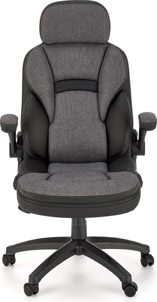 Szaro-czarny fotel gabinetowy Valerio Halmar