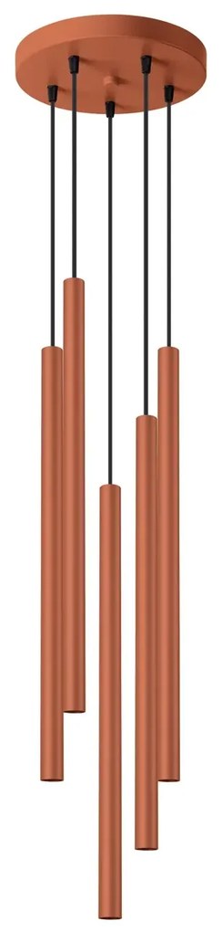 Lampa wisząca PASTELO 5P ochra czerwona SOLLUX  LIGHTING