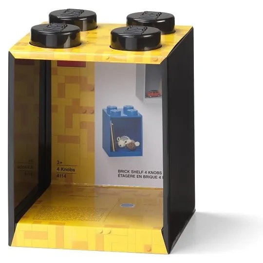 Dziecięca czarna półka ścienna LEGO® Brick 4