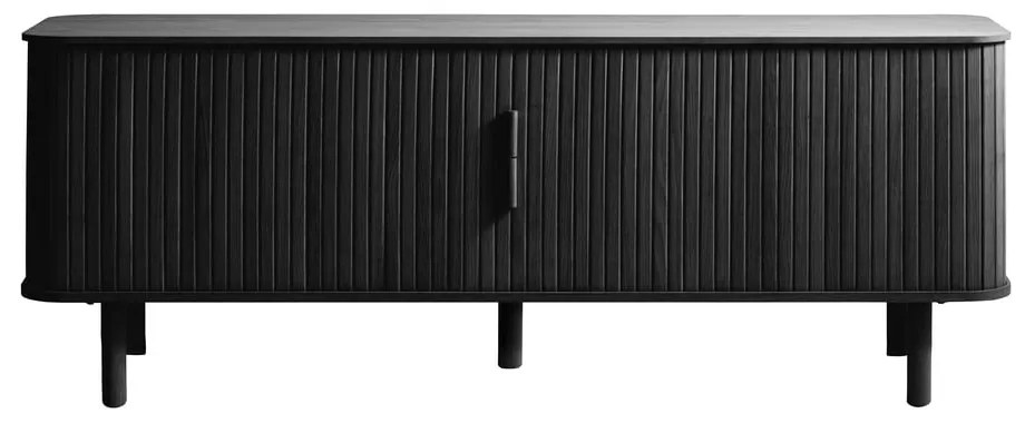 Czarna szafka pod TV w dekorze dębu 160x56 cm Cavo – Unique Furniture