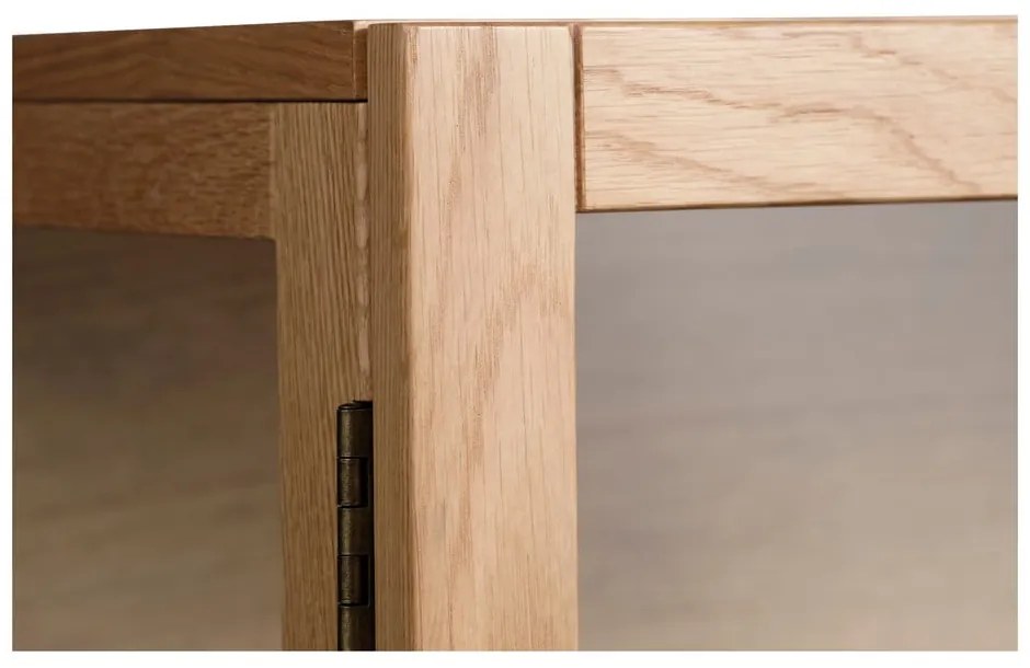 Witryna z litego drewna dębowego 140x100 cm Elba – Unique Furniture
