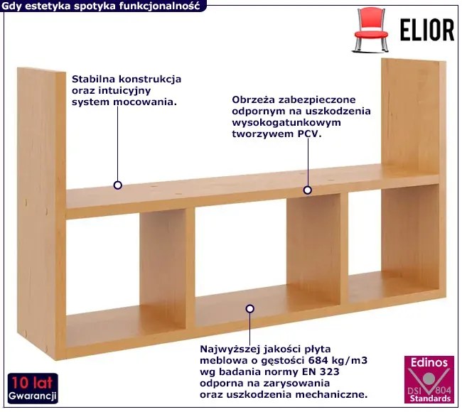 Minimalistyczna półka ścienna w kolorze olcha - Gomio