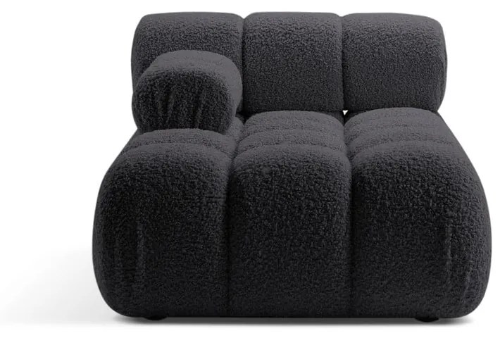 Antracytowy moduł sofy z materiału bouclé (lewostronny) Bellis – Micadoni Home