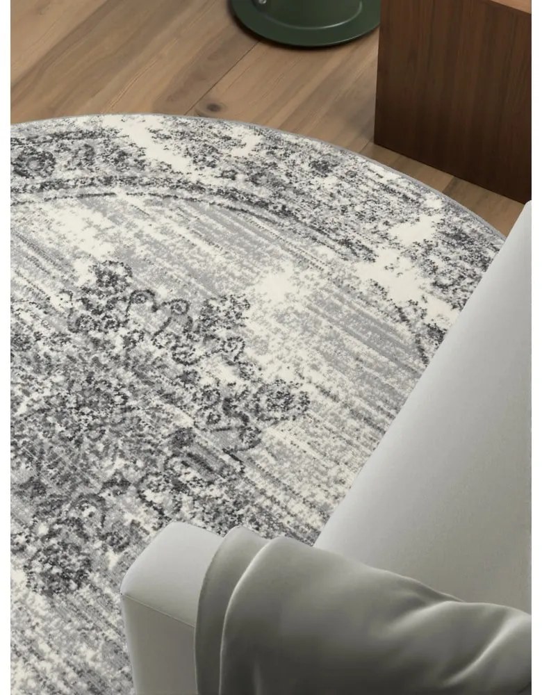 Szary/kremowy okrągły dywan ø 120 cm Gloria Lydia – Hanse Home
