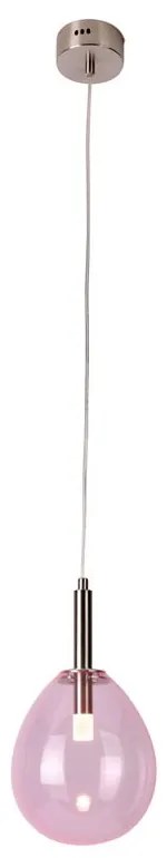 Fioletowa lampa wisząca LED ze szklanym kloszem Lukka – Candellux Lighting