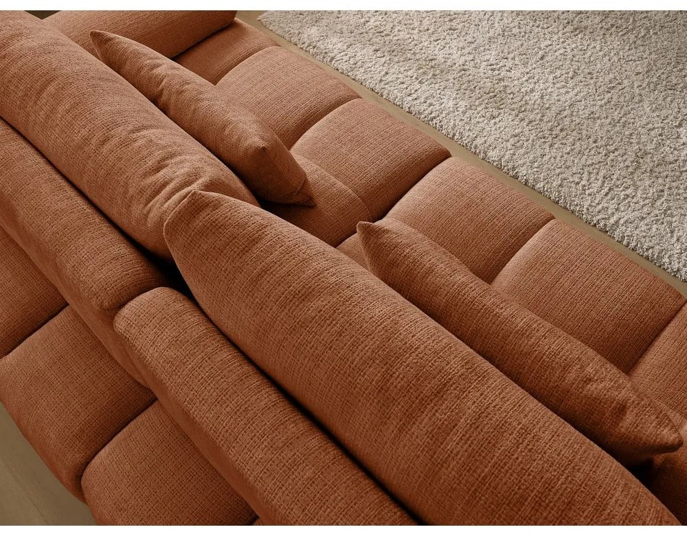 Ceglasta sofa z tkaniny szenilowej 264 cm Ivane – Bobochic Paris
