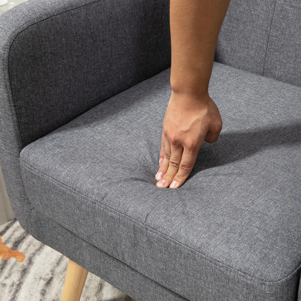 HOMCOM Fotel pojedynczy, fotel relaksacyjny, fotel telewizyjny, fotel tapicerowany o wyglądzie lnu