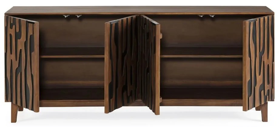 Brązowa komoda z litego drewna mango 190x80x40 cm Kantu – MOME