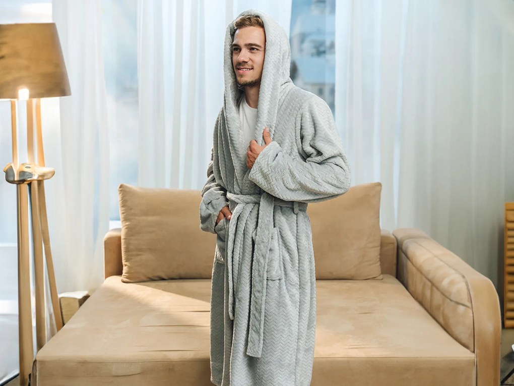 SZLAFROK WARM HUG SZARY M MICRO CHIP