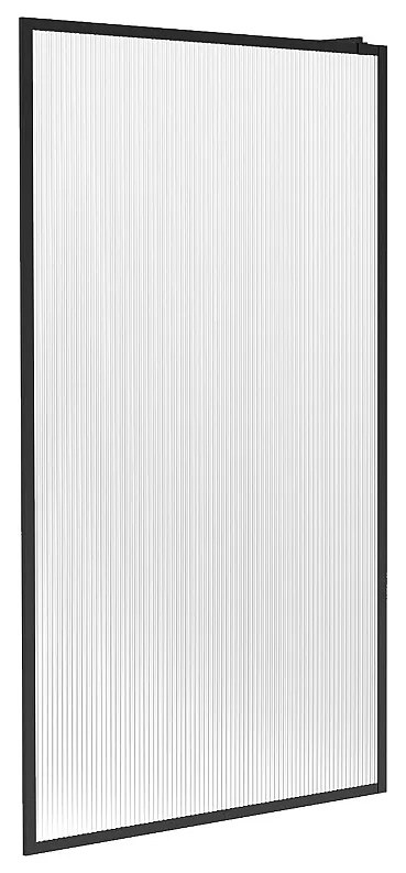 Parawan prysznicowy we włoskim stylu ze szkła teksturowanego – 120 × 200 cm, kolor czarny matowy – VIRANA