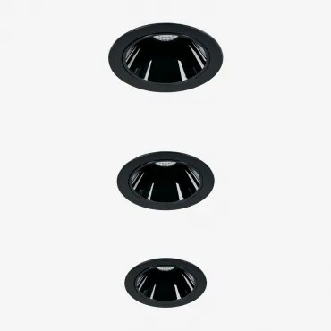 Pack 3 Wpuszczanych Downlightów Led Z Okrągłymi Ramkami Ø8 Cm Do Użytku Zewnętrznego, Wykonanych Z Aluminium Luisiana Czarna & Biała 3000k & 23º & 11