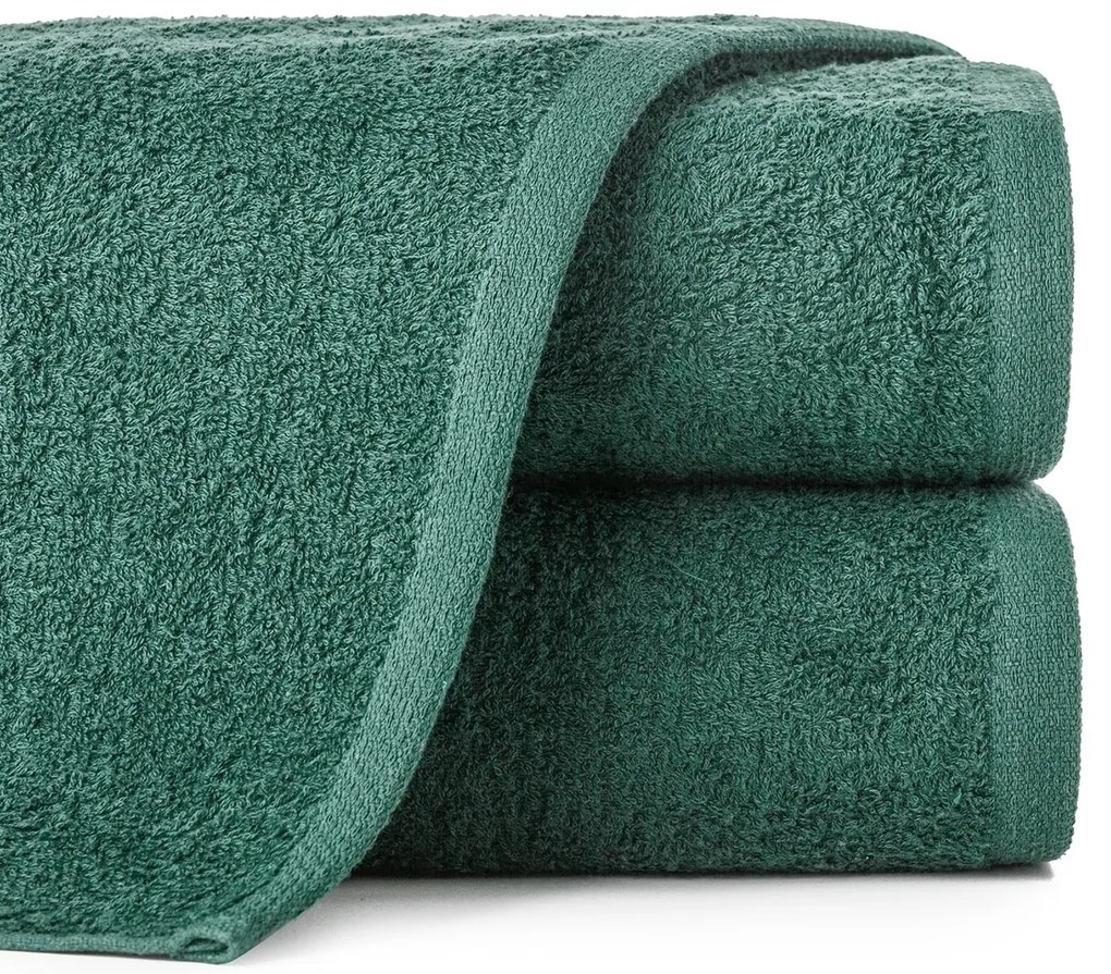Ręcznik bawełniany 70x140 gładki Classic jednokolorowy butelkowa zieleń