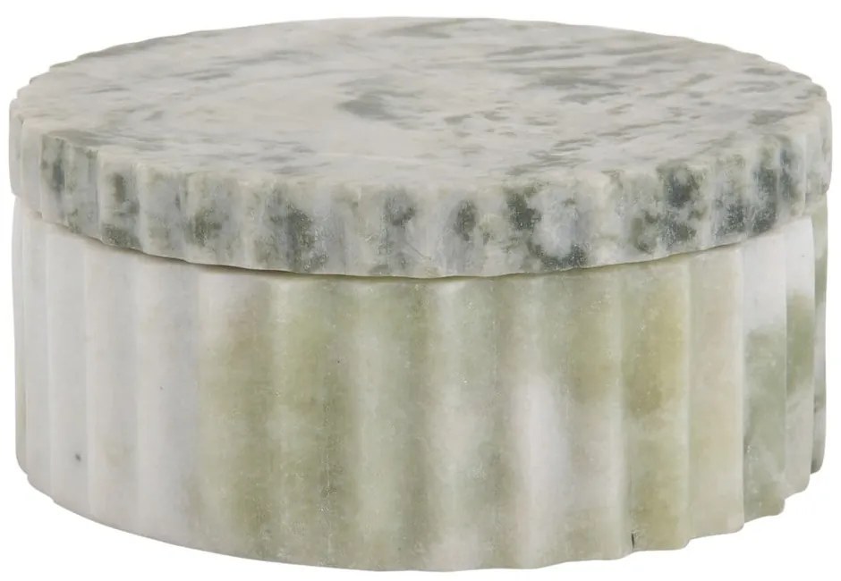 Jasnozielony kamienny pojemnik dekoracyjny ø 15x6 cm Marble – PT LIVING