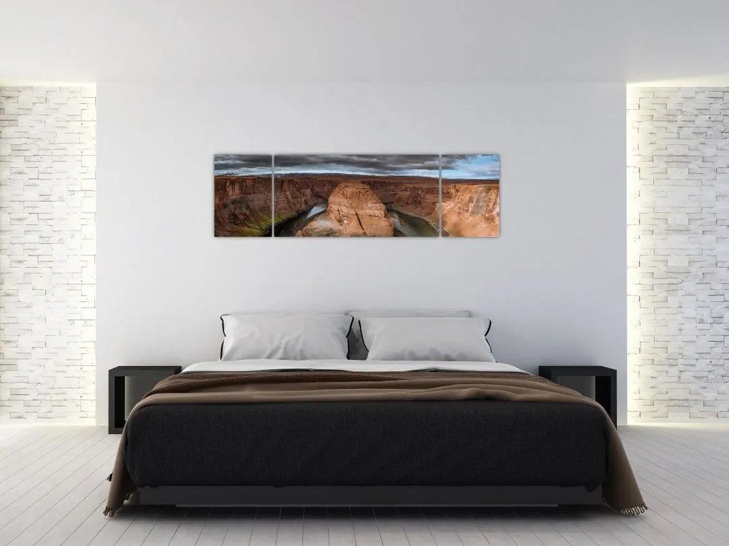 Obraz jeziora na klifie (170x50 cm)