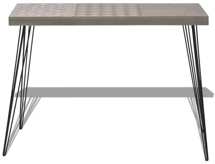 Szara konsola ze stalowymi nogami - Lexti
