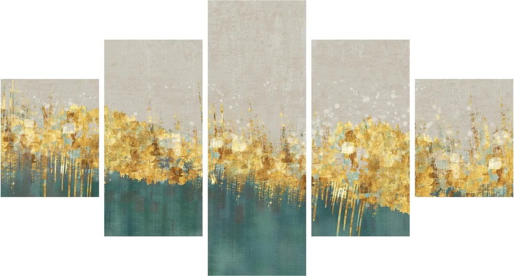Obraz - Tekstura ze złotą dekoracją (125x70 cm)