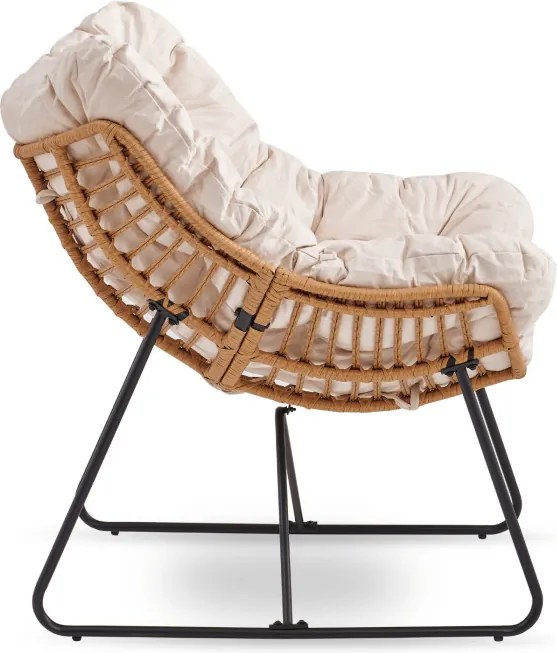 Fotel Wypoczynkowy Ogrodowy FIN na Płozach Beżowy Nowoczesny