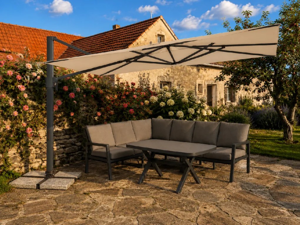 Doppler ALU XL ULTRA 4x3 m - wahadłowy parasol ogrodowy z bocznym masztem