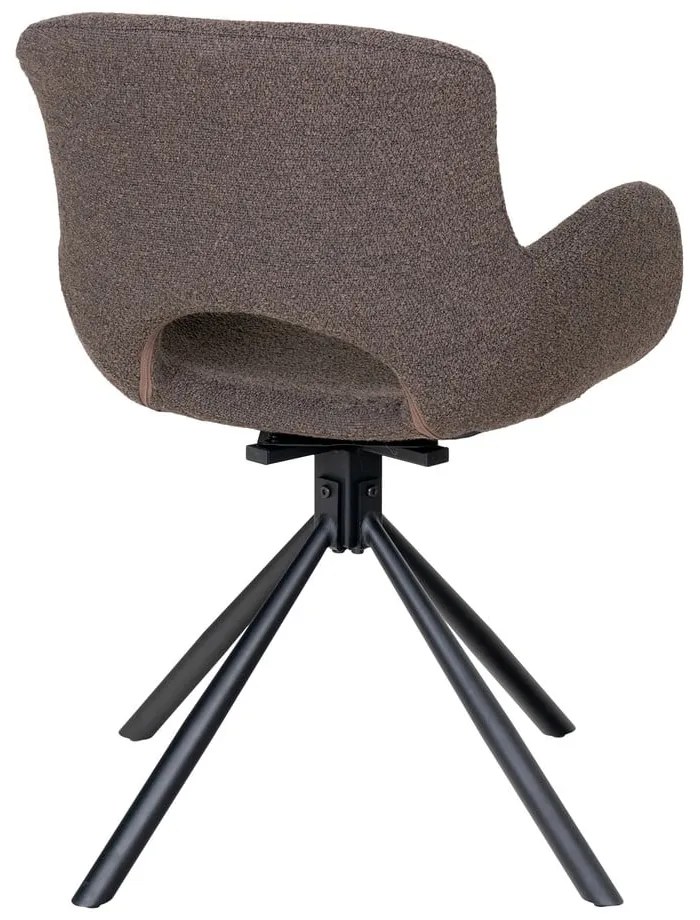 Brązowe tapicerowane fotele jadalniane zestaw z podłokietnikami 2 szt. Amorim – House Nordic