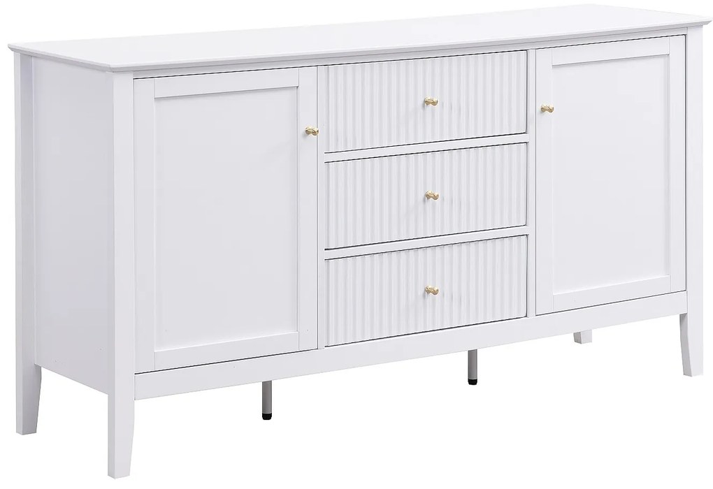 Komoda z 2 szafkami i 3 szufladami z MDF - Biały - NARIVA