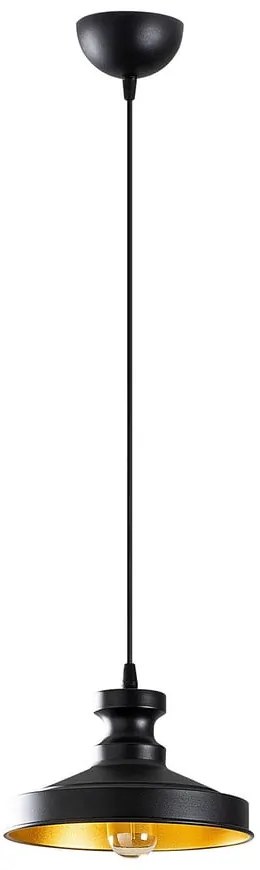 Czarna lampa wisząca z metalowym kloszem ø 22 cm Berceste – Opviq lights