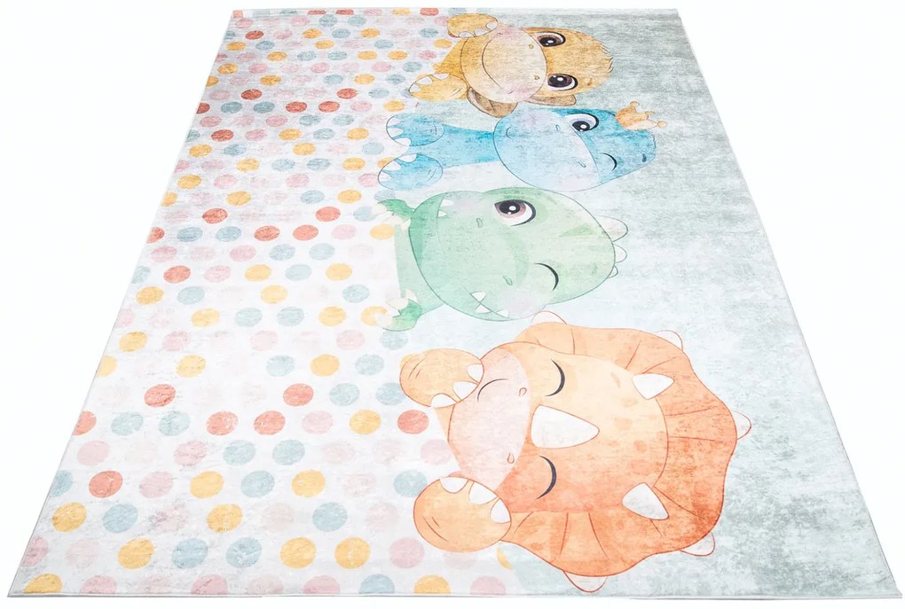 Kolorowy dywan dla dzieci z dinozaurami W2-P84