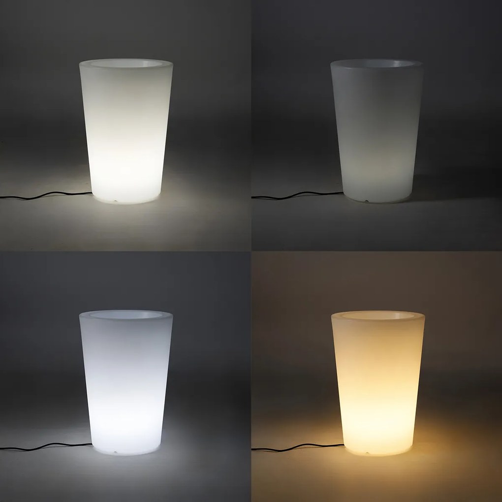 Inteligentna lampa podłogowa ogrodowa z doniczką biała IP65 w tym LED Wifi A60 - Verano