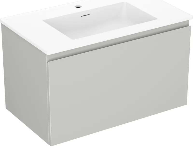 Mexen Orio szafka łazienkowa 80 cm z umywalką Otis, 1 szuflada, szara mat/biała mat - 91A10-08047-1-BF62-W18M01