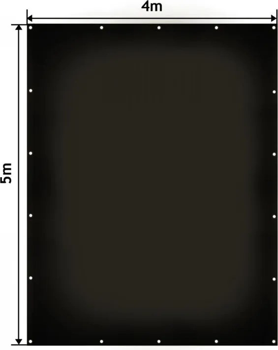 JAGO Plandeka 650 g/m², oczka aluminiowe ,czarna, 4 x 5 m