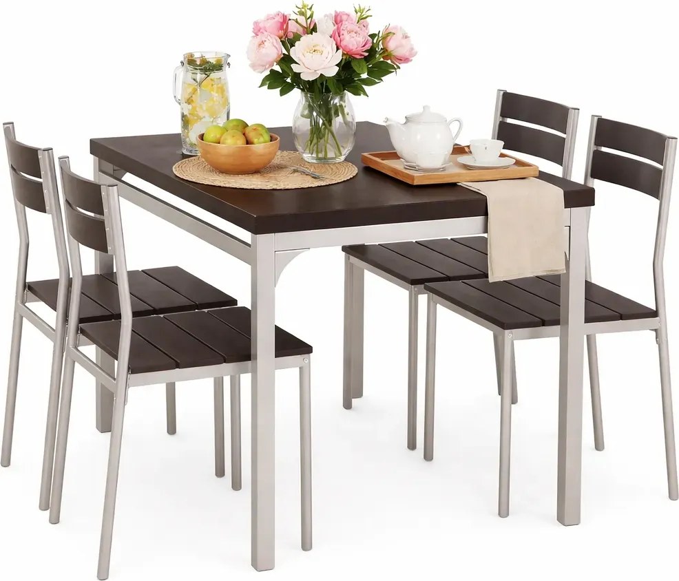 Stół z krzesłami wenge S0-N02