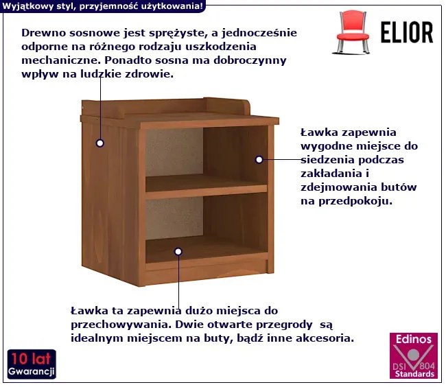 Mała szafka z siedziskiem drewno akacjowe K5-R43
