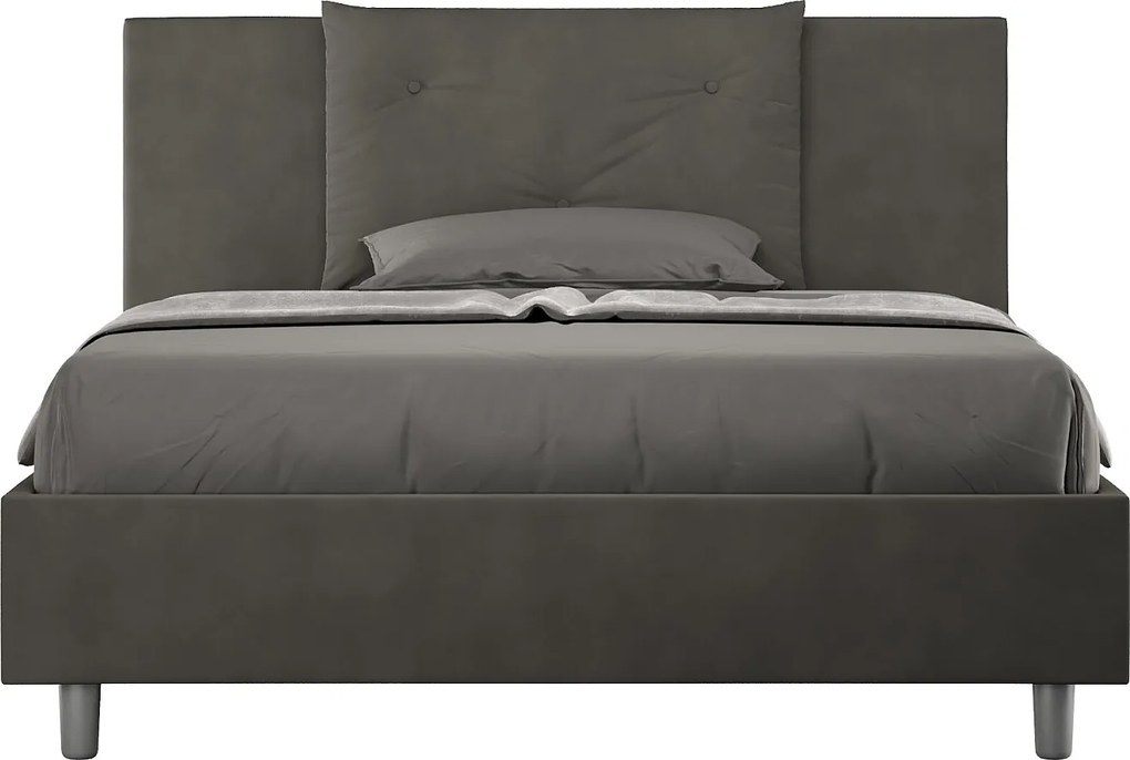 Łóżko bez stelaża tapicerowane 140x200 microfibra szary Appia