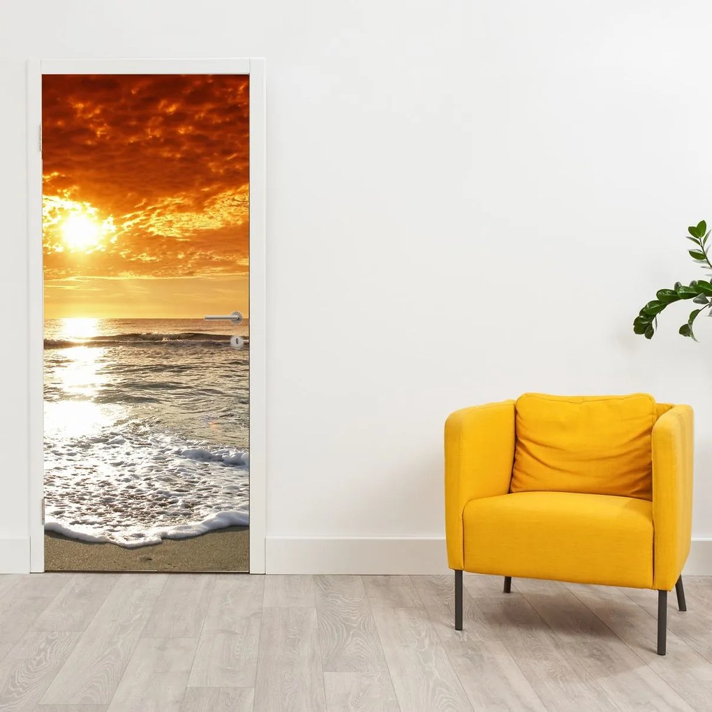 Fototapeta na drzwi - Zachód Słońca na Korsyce (95x205cm)