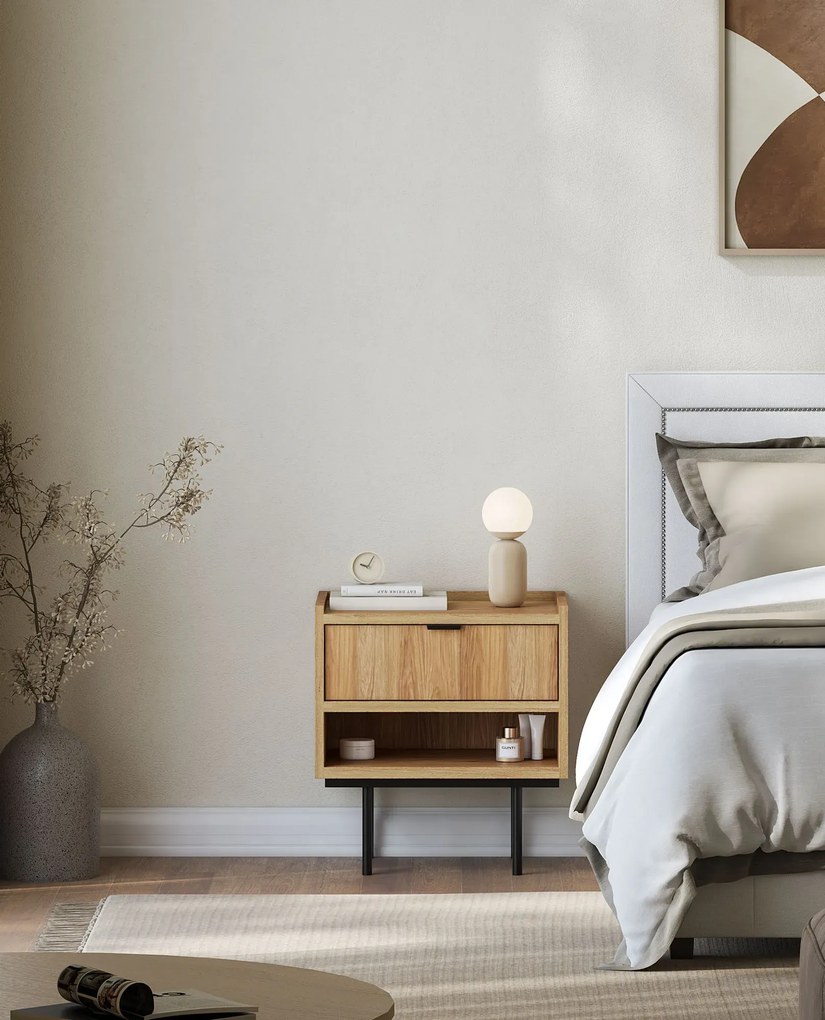 Stolik nocny z szufladą hikora naturalna A4-B41