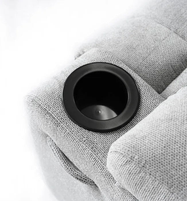 Fotel Masujący BOX 2 Rozkładany z Podnóżkiem Szary Nowoczesny