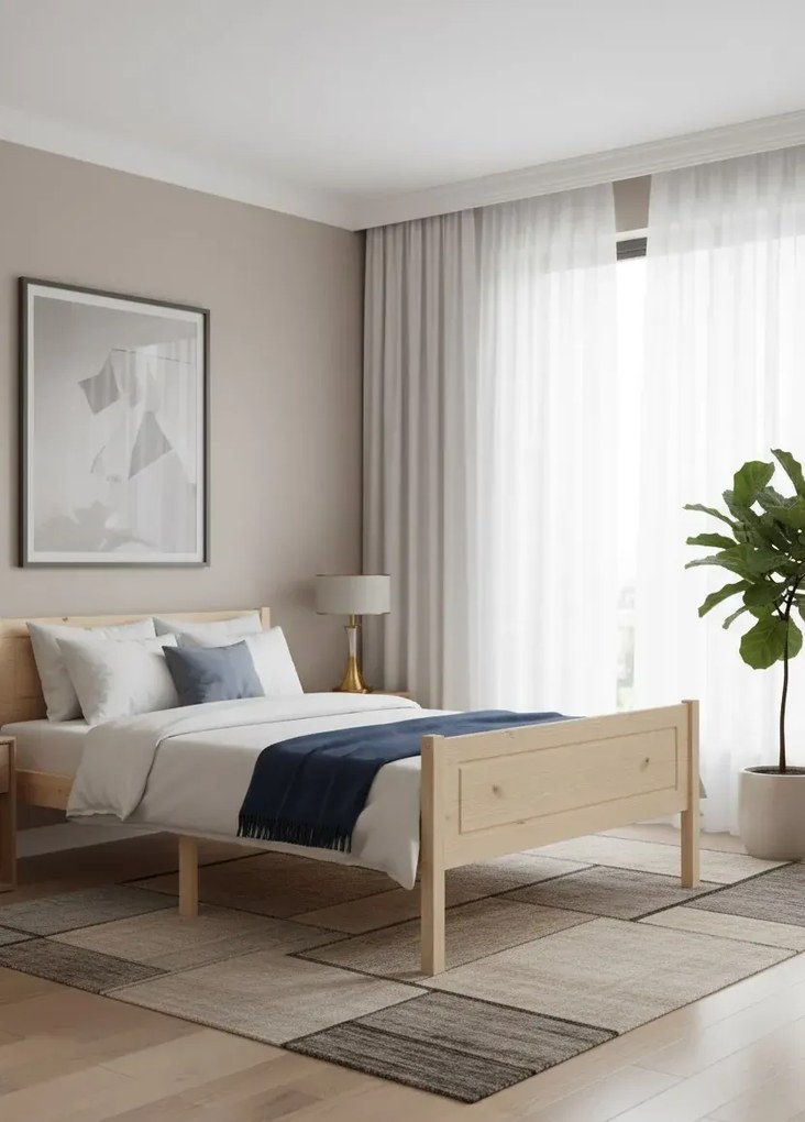 Sosnowe łóżko hotelowe łączone 100x200 F1-H64