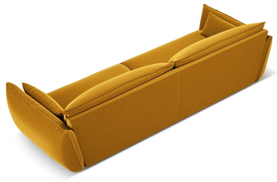 Musztardowa aksamitna sofa 248 cm Vanda – Mazzini Sofas